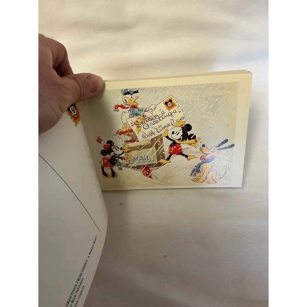 Disney Holiday Greetings Postcard Book Vintage Christmas Cards 1935-1983 Mickey